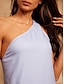 cheap Casual Dresses-Tencel Solid One Shoulder Beach Maxi Dress