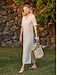 cheap Midi Dresses-Women&#039;s 100% Linen Basic Split Maxi Dress