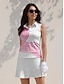 baratos Polo Top-Camisa Polo de Golfe para Mulheres Listrada e Sem Mangas