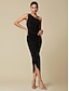 abordables Designer Dresses-Elegant Women&#039;s Black Maxi Dress