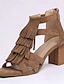 cheap Pumps &amp; Heels-Elegant Tassel Block Heel Gladiator Sandals