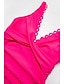 preiswerte Einteiler-Frauen Badeanzug Dreieck V Ausschnitt Ein Stück Urlaub Strandbekleidung
