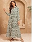 billige Print Dresses-Kvinnenes Maxi Kjole Med Geometrisk Trykk