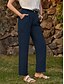 cheap Pants-Women&#039;s 100%Linen Pocket High Waist Pants