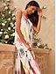 preiswerte Print Dresses-Print Sleeveless Maxi Dress