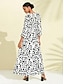baratos Print Dresses-Vestido Longo Feminino Estampado Casual de Verão