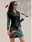 abordables Zip Up Pullover-Mujer Camisas de polo Rosa Azul Marino Verde negro Manga Larga Protección Solar Camiseta Rayas Otoño Invierno Ropa de golf para damas Ropa Trajes Ropa Ropa