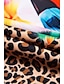 baratos Peça única-Mulheres Maiô Estampado Leopardo Ombro Único