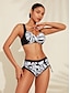 abordables Bikini-Bikini de Mujer con Relleno Removible y Diseño Abstracto