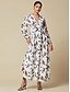 economico Print Dresses-Vestito Lungo da Donna in Chiffon con Stampa Geometrica