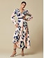 billige Print Dresses-Kvinders elegante blomsterprint maxikjole