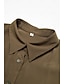 billige Sale-casual midi-skjortekjole i satin med snøreknapper