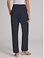 abordables Pantalons femme-Femme Ample Grandes Tailles Coton Lin Noir Blanche Uni Taille médiale Intérieur Casual Eté Printemps