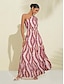 billige Print Dresses-Print Maxi Dress One Shoulder