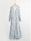billige Print Dresses-Paisley Print Chiffon Elastic Waist Maxi Dress