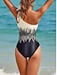 cheap One-Pieces-Mismatched Print One-piece Swimsuit