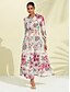 preiswerte Sale-Brand Floral Pocket Belted Maxi Shirt Dress