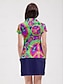 abordables Polo Top-Camiseta Polo Golf para Mujer   Protección solar con mangas cortas  Estampado Tie Dye   Ropa Deportiva