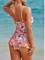 preiswerte Swim Dresses-Boho Paisley Print Shirred Swim Dress