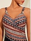 abordables Una pieza-Floral Print Triangle OnePiece Swimsuit