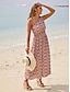 baratos Print Dresses-Vestido Longo Estilo Folclórico de Um Ombro para Praia