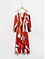 baratos Print Dresses-Geometric Off Shoulder Maxi Dress