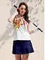 abordables Polo Top-Sleeveless Floral Polo Golf Shirt