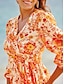billige Print Dresses-Cotton Floral Print Beach Dress