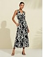 abordables Print Dresses-Graphic Print Sleeveless Maxi Dress