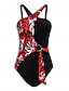 billige Sale-Floral Leopard Print Crossover Bikini Swimsuit