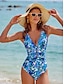 preiswerte Sale-Leaf Print Removable Pad Triangle Swimsuit