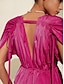 billige Uformelle kjoler-Solid Color Drawstring Maxi Dress