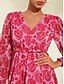 billige Print Dresses-Floral Cross Front Elastic Cuff Mini Dress