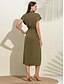 billige Afslappede kjoler-Kvinders Sommer Elegant Kontor Midi Kjole
