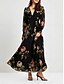 abordables Sale-Chiffon Floral Cinched Waist Maxi Dress