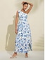 billige Print Dresses-One Shoulder Floral Print Maxi Dress