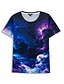 abordables T-shirts-Femme T shirt Tee Graphic Galaxie du quotidien Fin de semaine Imprimer Violet Manche Courte basique Col Rond