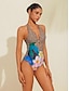 economico Un pezzo-Triangle Ring Detail Floral Bikini Swimsuit
