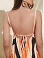 preiswerte Print Dresses-Damen Langes Maxikleid mit Spaghettiträgern und Streifenmuster