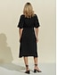 billige Midi Kjoler-Casual Bateau Neckline Mini Dress