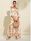 abordables Print Dresses-Boho Floral Print Resort Maxi Dress