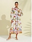 baratos Print Dresses-Vestido Midi de Verão para Mulher com Estampa Floral