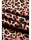 baratos Peça única-Floral Leopard Print Ring Bikini Swimsuit