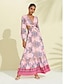 economico Print Dresses-Vestito Donna Satinato Maxi Maniche Lunghe Paisley