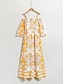 billige Print Dresses-Boho Floral Print Resort Maxi Dress
