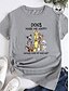 abordables Tee-shirt-T shirt Tee Femme Chien du quotidien Manche Courte Col en U basique Coton Normal S