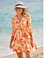 preiswerte Print Dresses-Cotton Floral Print Wrap Mini Dress