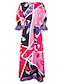 baratos Sale-Loose Floral Color Block Maxi Dress