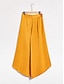 baratos Pants-Calças femininas de cetim amarelo com babados para férias