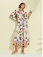 baratos Print Dresses-Vestido Midi de Verão para Mulher com Estampa Floral